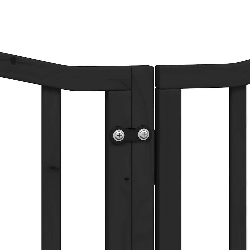 Cancello per Cani Porta Pieghevole Nero 6 Pannelli 300cm Pioppo | homemem39