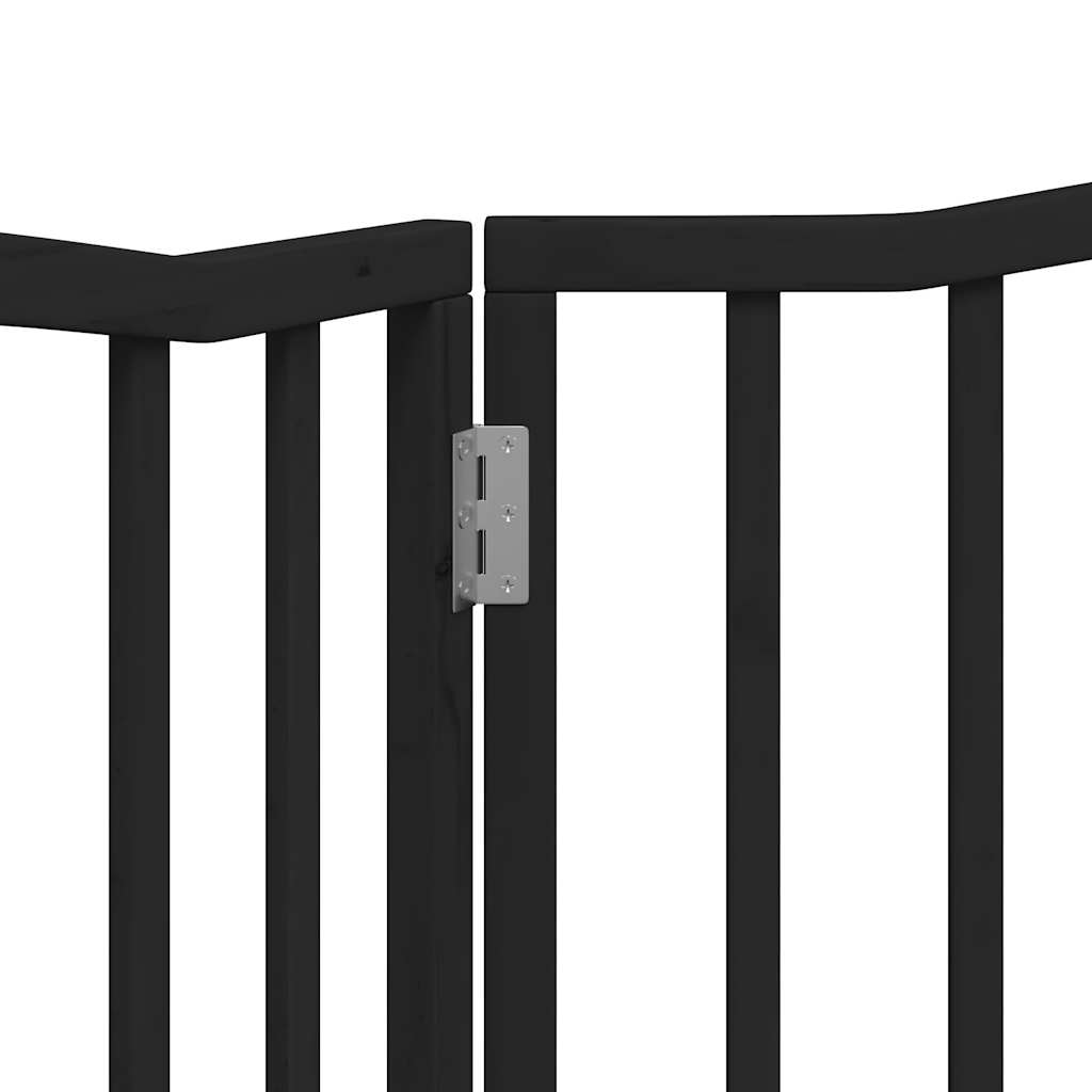 Cancello per Cani Pieghevole 2 Pannelli Nero 160cm Legno Pioppo | homemem39