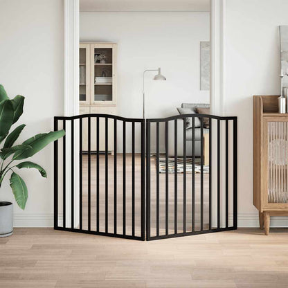Cancello per Cani Pieghevole 2 Pannelli Nero 160cm Legno Pioppo | homemem39