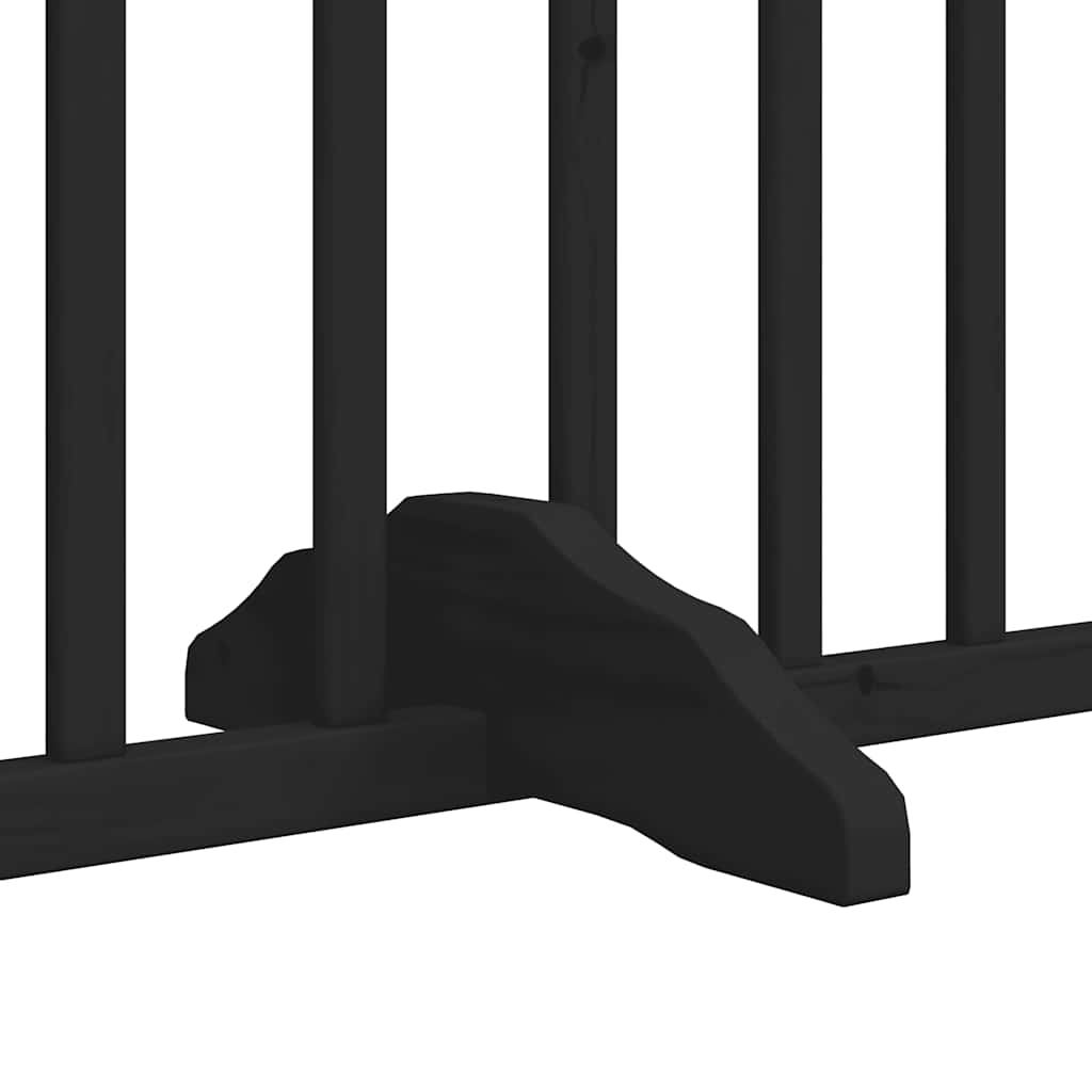 Cancello per Cani Porta Pieghevole Nero 4 Pannelli 320cm Pioppo | homemem39