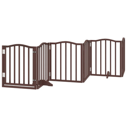 Cancello Cani Pieghevole Rovere Marrone 6 Pannelli 300cm Pioppo