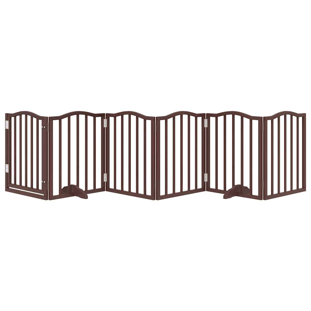 Cancello Cani Pieghevole Rovere Marrone 6 Pannelli 300cm Pioppo | homemem39