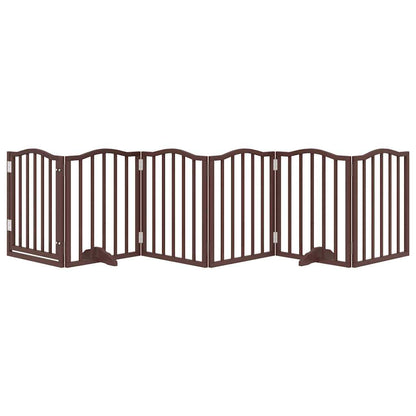 Cancello Cani Pieghevole Rovere Marrone 6 Pannelli 300cm Pioppo | homemem39