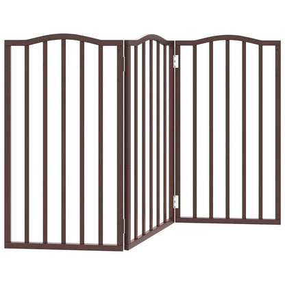 Cancello Cani Pieghevole 3 Pannelli Rovere Marrone 150cm Pioppo | homemem39