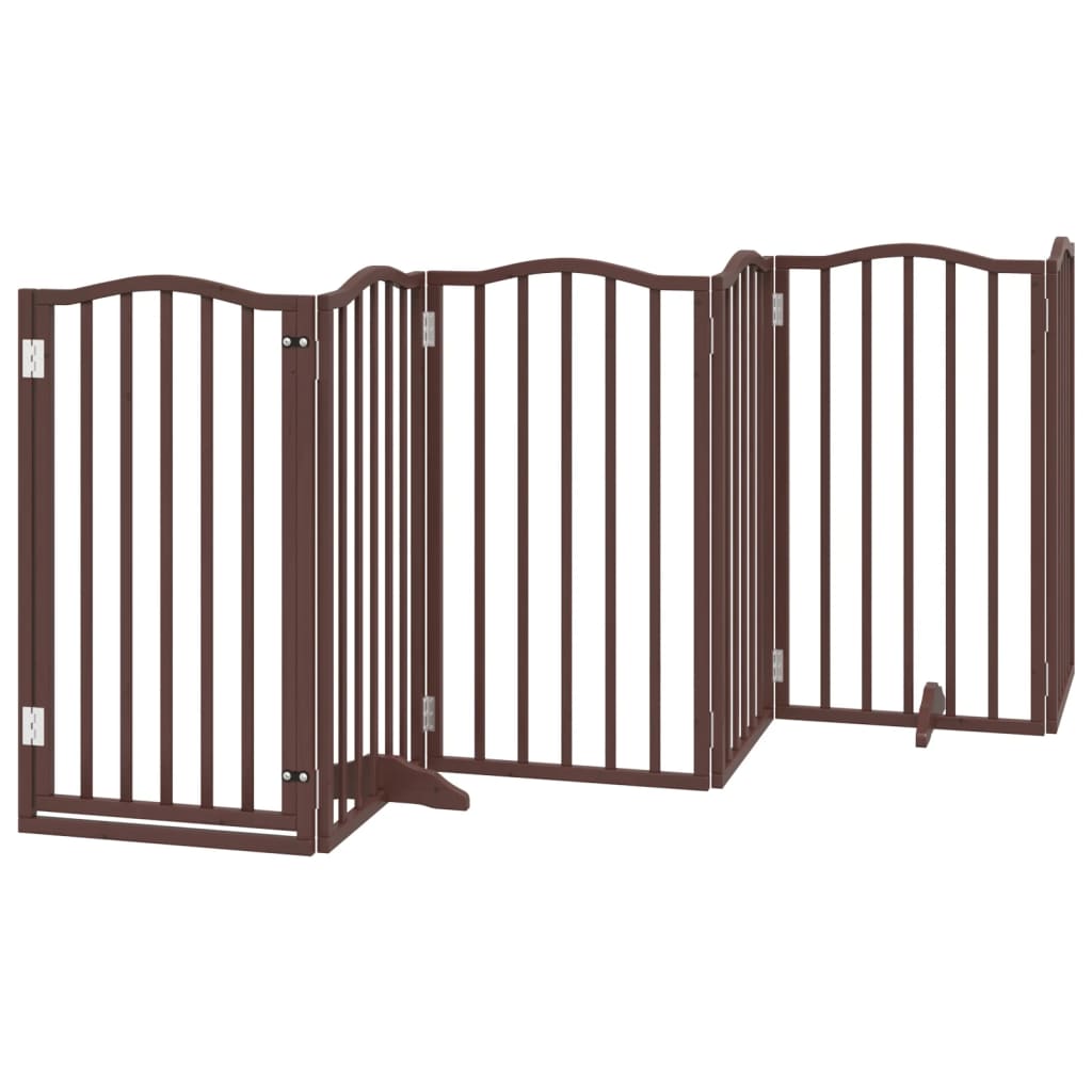 Cancello Cani Pieghevole Rovere Marrone 6 Pannelli 300cm Pioppo | homemem39