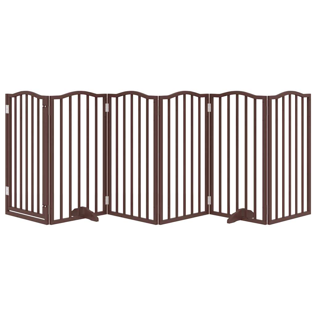 Cancello Cani Pieghevole Rovere Marrone 6 Pannelli 300cm Pioppo | homemem39