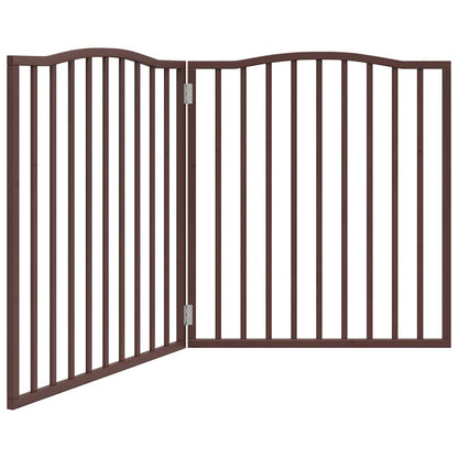 Cancello Cani Pieghevole 2 Pannelli Marrone 160cm Legno Pioppo | homemem39