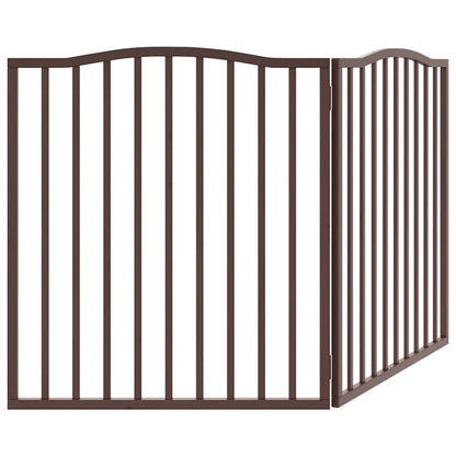 Cancello Cani Pieghevole 2 Pannelli Marrone 160cm Legno Pioppo | homemem39