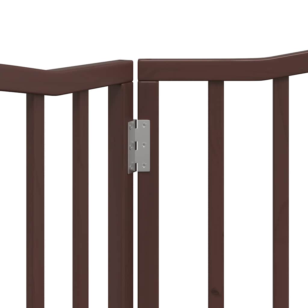 Cancello Cani Pieghevole 2 Pannelli Marrone 160cm Legno Pioppo | homemem39