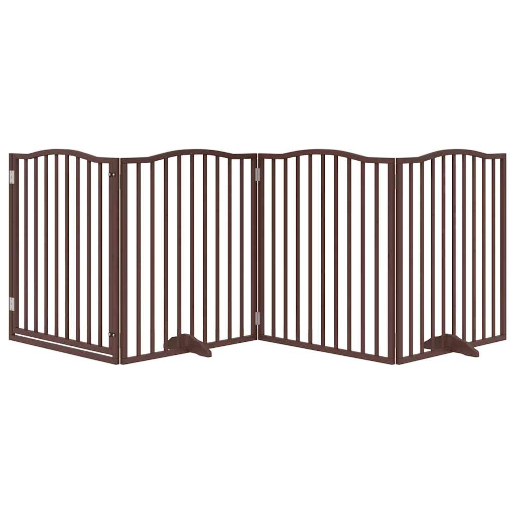 Cancello Cani Porta Pieghevole Marrone 4 Pannelli 320cm Pioppo | homemem39