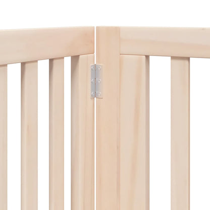 Cancelletto per cani con porta pieghevole 4 pannelli 320 cm in legno di pioppo | homemem39