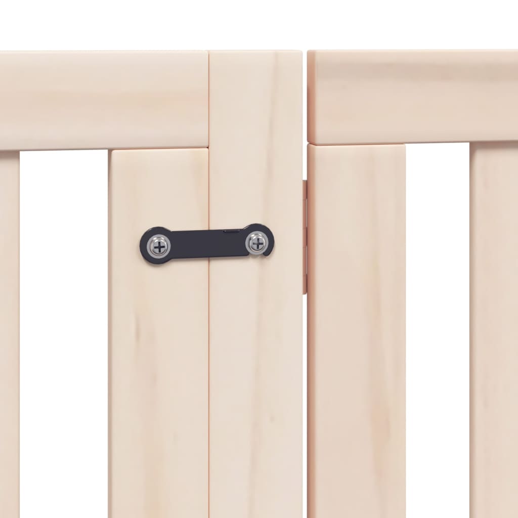 Cancelletto per cani con porta pieghevole 4 pannelli 320 cm in legno di pioppo | homemem39