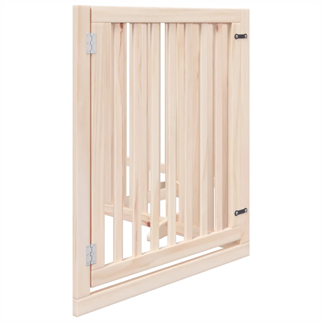 Cancello per Cani con Porta Pieghevole 4 Pannelli 320 cm Pioppo | homemem39