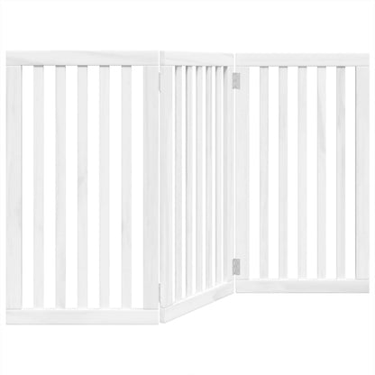 Cancello per Cani Pieghevole 3 Pannelli Bianco 150 cm Pioppo | homemem39