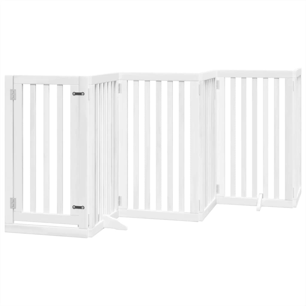 Cancello Cani Porta Pieghevole Bianco 6 Pannelli 300 cm Pioppo | homemem39