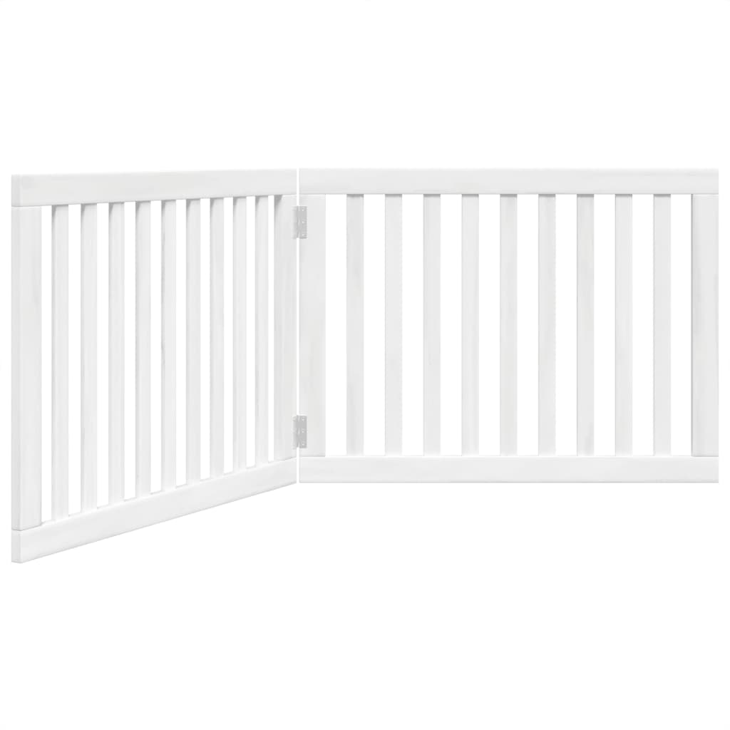 Cancello per Cani Pieghevole 2 Pannelli Bianco 160 cm Pioppo | homemem39