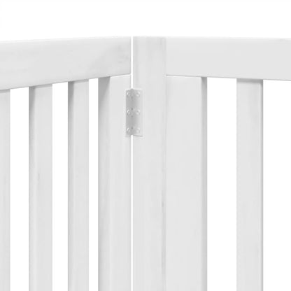 Cancello Cani Porta Pieghevole Bianco 4 Pannelli 320 cm Pioppo | homemem39