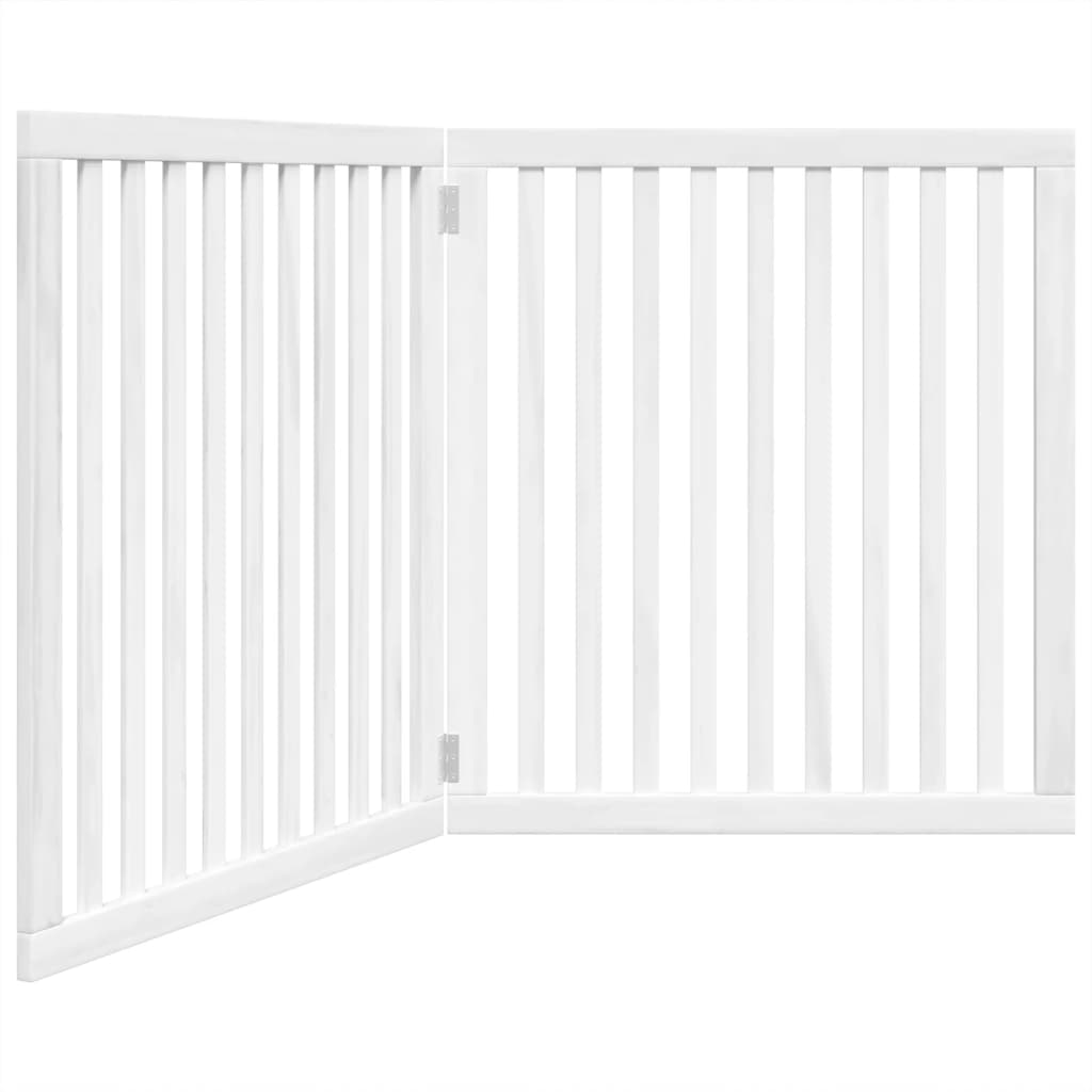 Cancello per Cani Pieghevole 2 Pannelli Bianco 160 cm Pioppo | homemem39