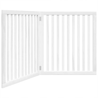 Cancello per Cani Pieghevole 2 Pannelli Bianco 160 cm Pioppo | homemem39