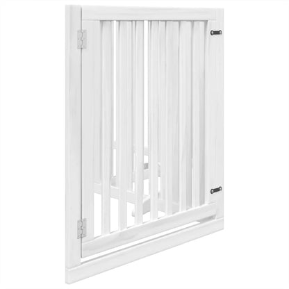 Cancello Cani Porta Pieghevole Bianco 4 Pannelli 320 cm Pioppo | homemem39