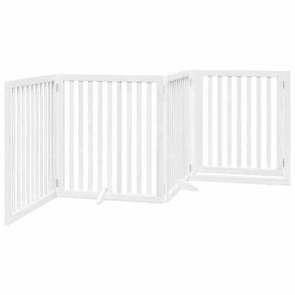 Cancello Cani Porta Pieghevole Bianco 4 Pannelli 320 cm Pioppo | homemem39