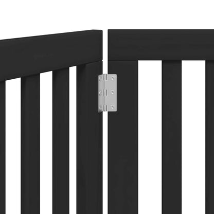 Cancello per Cani Pieghevole 3 Pannelli Nero 150cm Legno Pioppo | homemem39