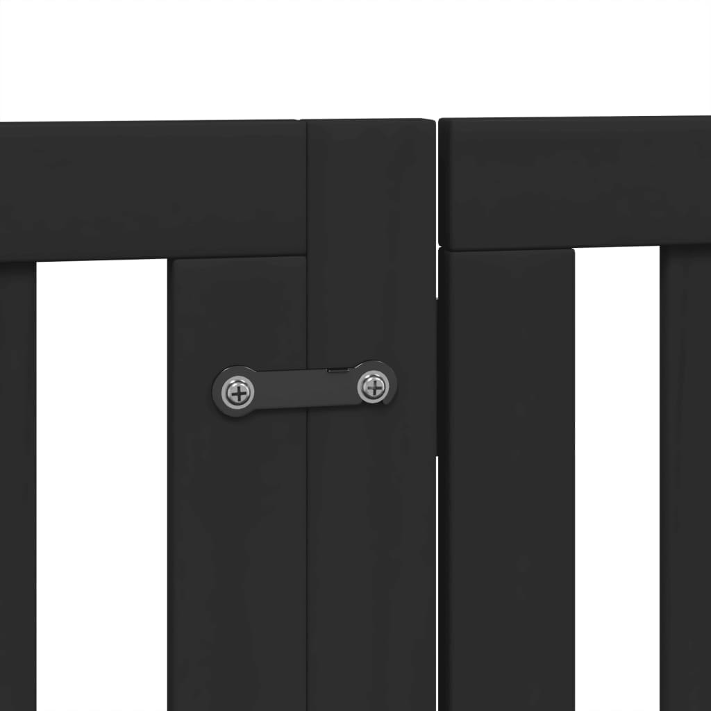 Cancello per Cani Porta Pieghevole Nero 6 Pannelli 300cm Pioppo