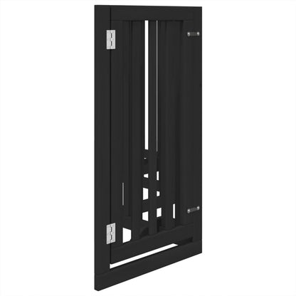 Cancello per Cani Porta Pieghevole Nero 6 Pannelli 300cm Pioppo | homemem39