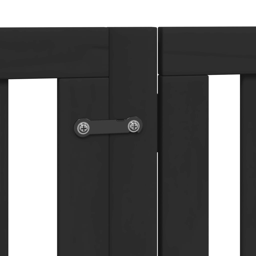 Cancello per Cani Porta Pieghevole Nero 6 Pannelli 300cm Pioppo | homemem39