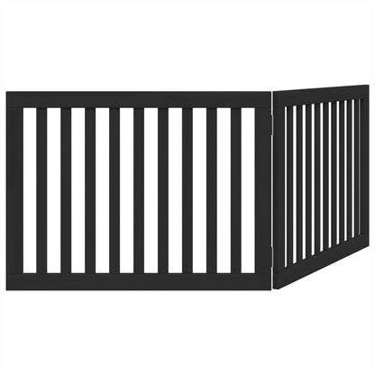 Cancello per Cani Pieghevole 2 Pannelli Nero 160cm Legno Pioppo | homemem39