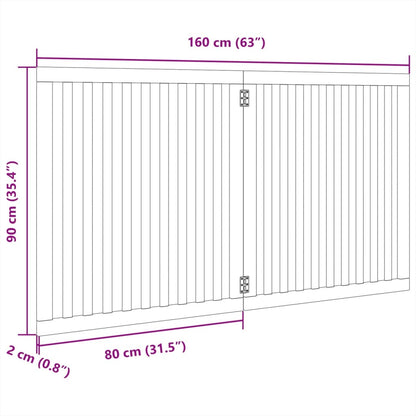 Cancello per Cani Pieghevole 2 Pannelli Nero 160cm Legno Pioppo | homemem39