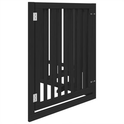 Cancello per Cani Porta Pieghevole Nero 4 Pannelli 320cm Pioppo | homemem39