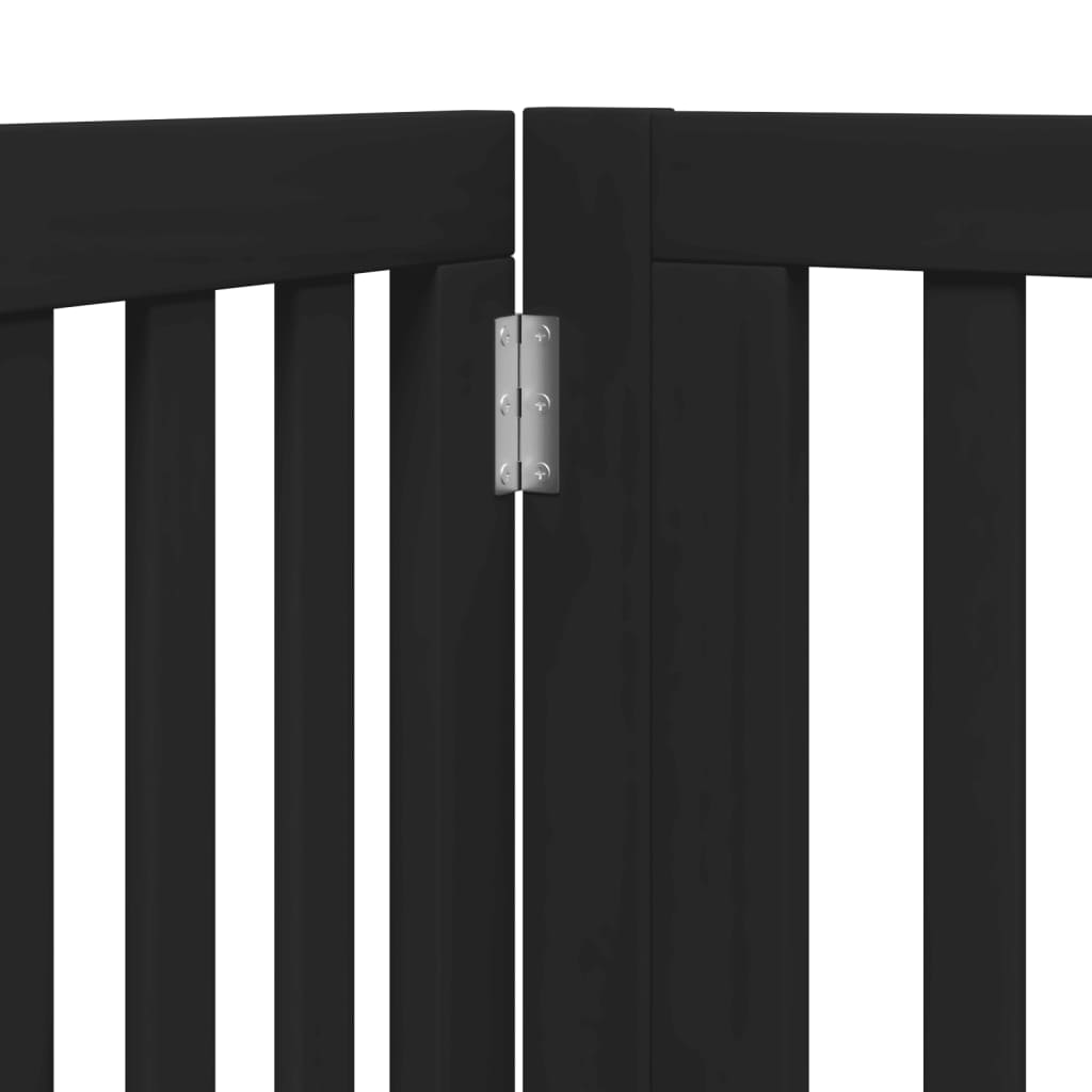 Cancello per Cani Porta Pieghevole Nero 4 Pannelli 320cm Pioppo | homemem39