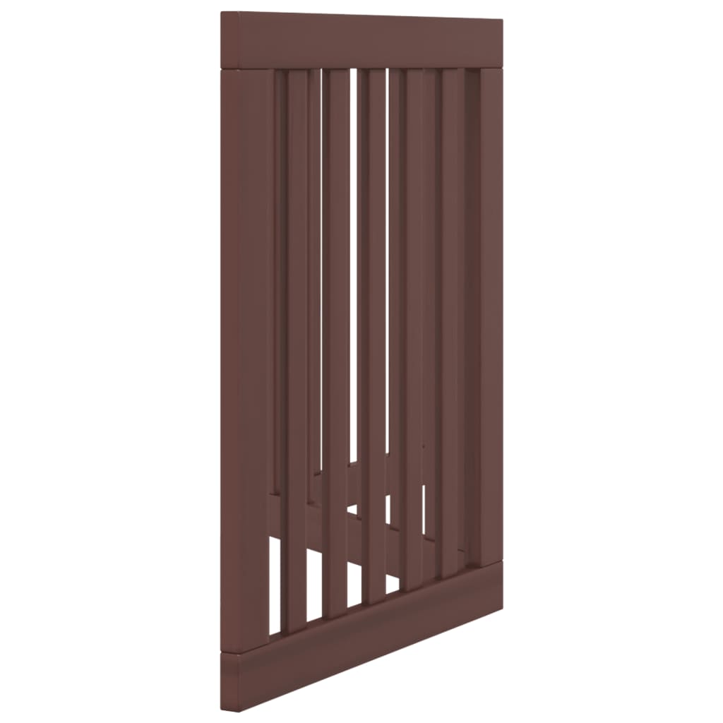 Cancello Cani Pieghevole 3 Pannelli Marrone 150cm Legno Pioppo | homemem39