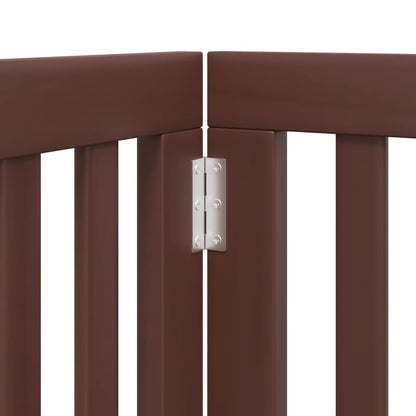 Cancello Cani Porta Pieghevole Marrone 6 Pannelli 300cm Pioppo