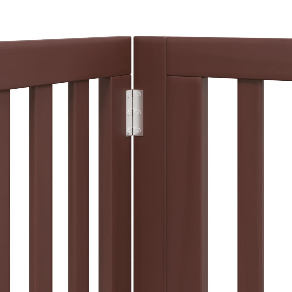 Cancello Cani Porta Pieghevole Marrone 4 Pannelli 320cm Pioppo