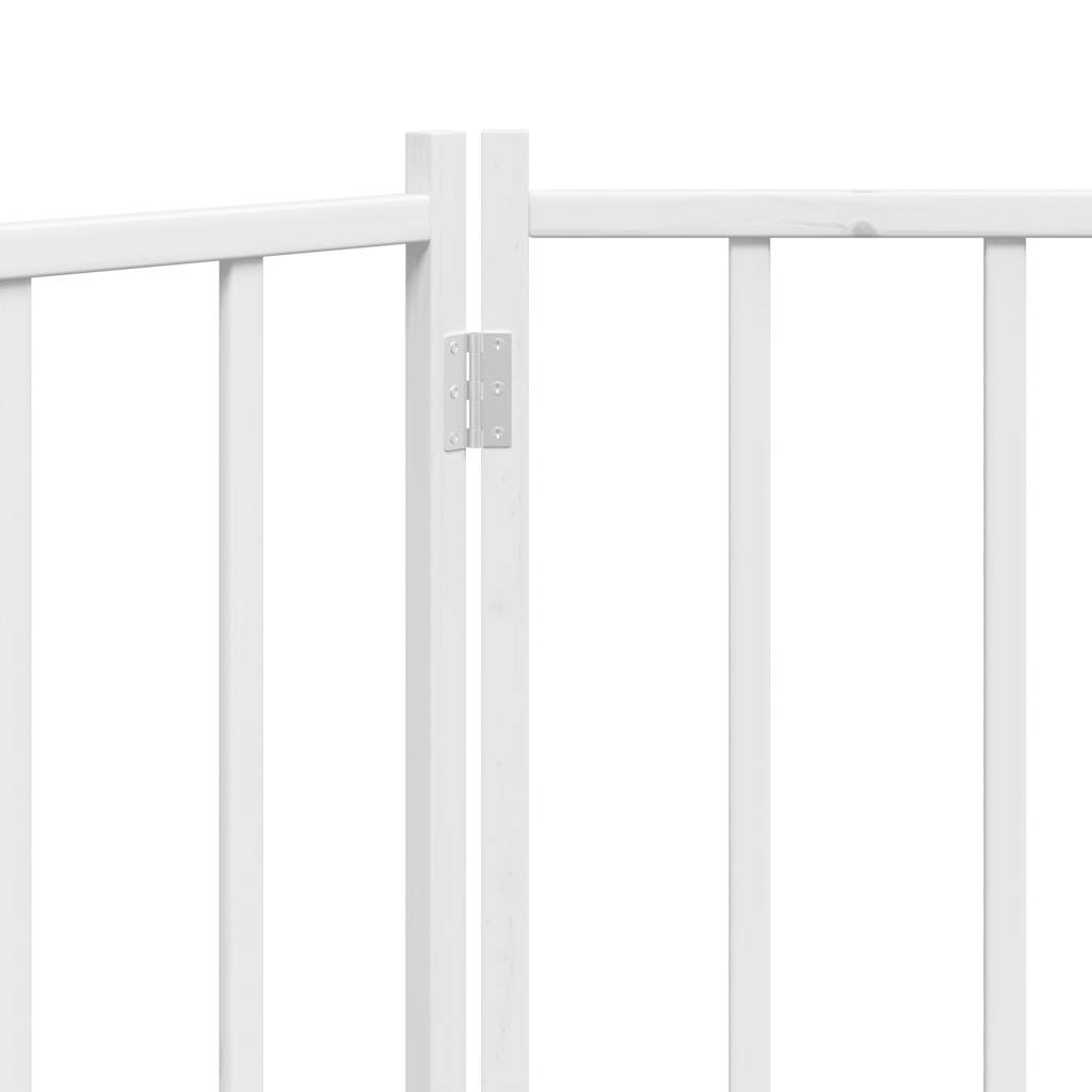 Cancello Cani Pieghevole 3 Pannelli Bianco 150cm Massello Abete | homemem39