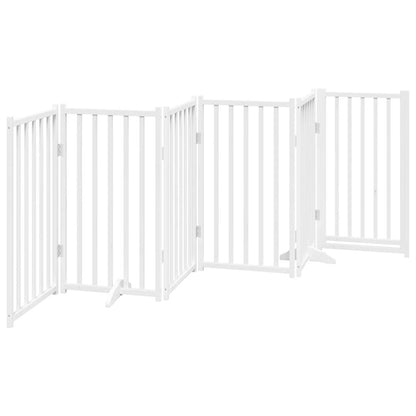 Cancello Cani Pieghevole Bianco 6 Pannelli 300cm Massello Abete | homemem39