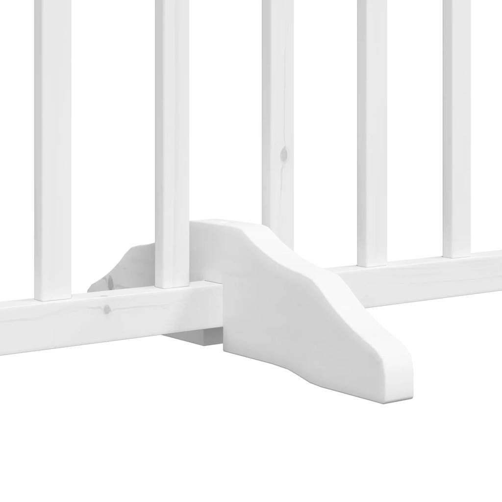 Cancello Cani Pieghevole Bianco 4 Pannelli 320cm Massello Abete | homemem39