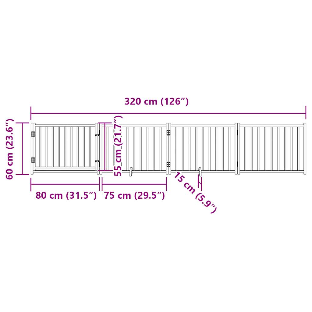 Cancello Cani Pieghevole Bianco 4 Pannelli 320cm Massello Abete | homemem39