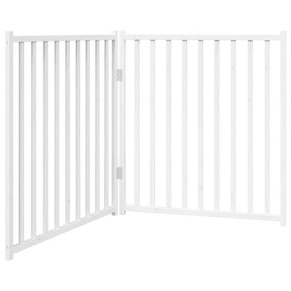 Cancello Cani Pieghevole 2 Pannelli Bianco 160cm Massello Abete | homemem39