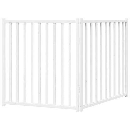 Cancello Cani Pieghevole 2 Pannelli Bianco 160cm Massello Abete | homemem39