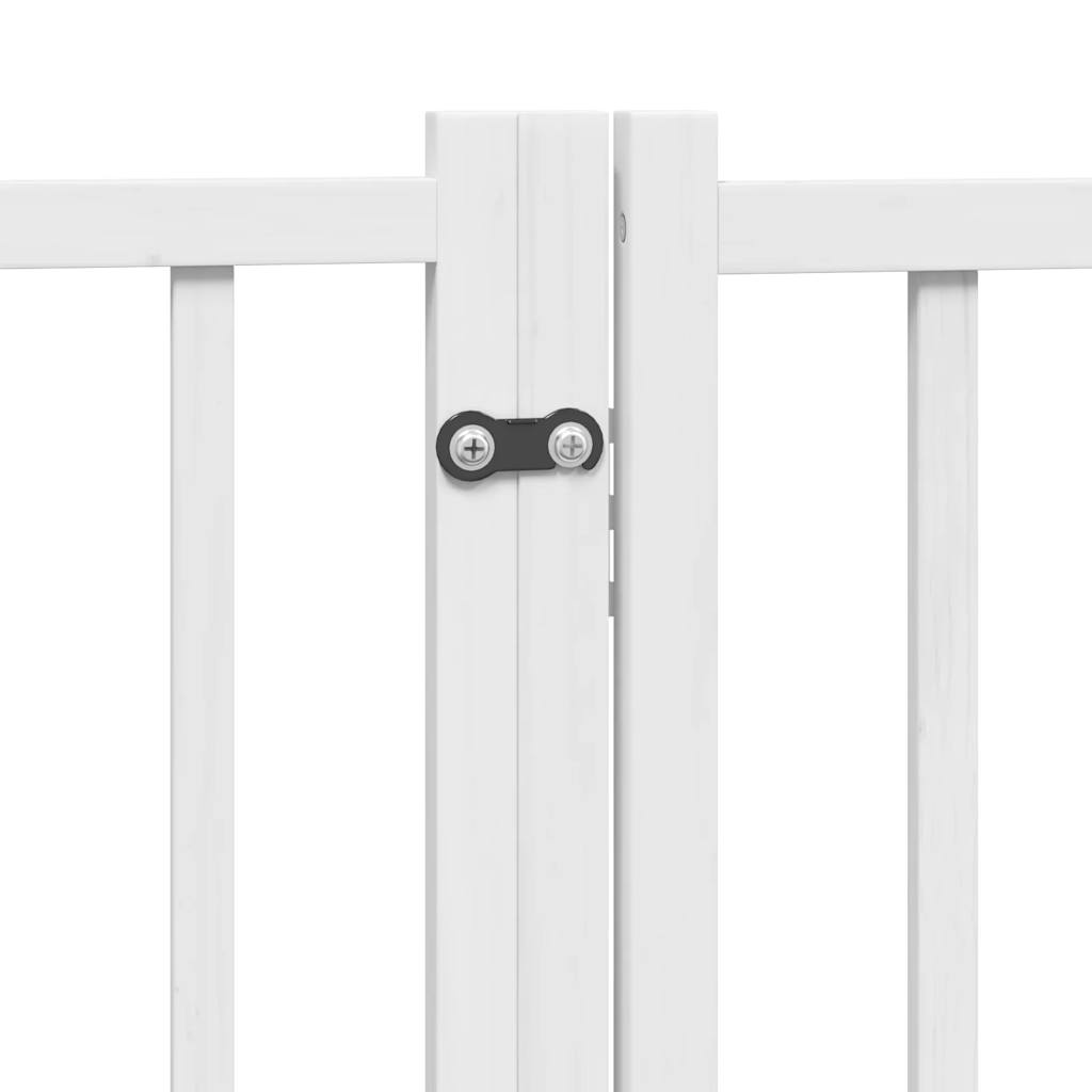 Cancello Cani Pieghevole Bianco 4 Pannelli 320cm Massello Abete | homemem39