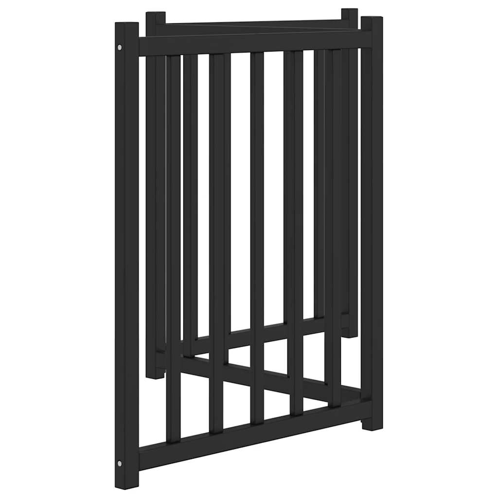 Cancello Cani Pieghevole 3 Pannelli Nero 150 cm Massello Abete | homemem39