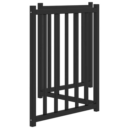 Cancello Cani Pieghevole 3 Pannelli Nero 150 cm Massello Abete | homemem39