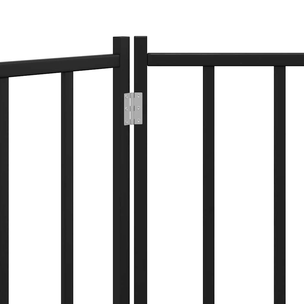 Cancello Cani Pieghevole 3 Pannelli Nero 150 cm Massello Abete | homemem39
