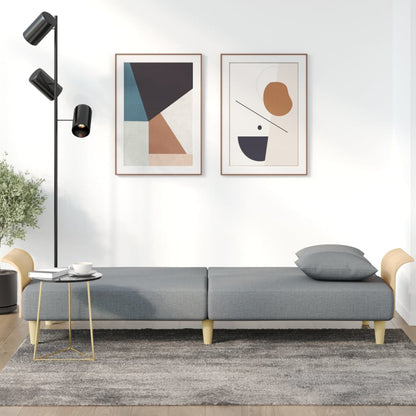 Divano Letto con Braccioli Grigio Chiaro in Tessuto - homemem39