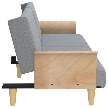 Divano Letto con Braccioli Grigio Chiaro in Tessuto | homemem39