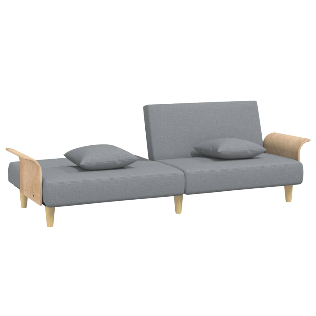 Divano Letto con Braccioli Grigio Chiaro in Tessuto | homemem39