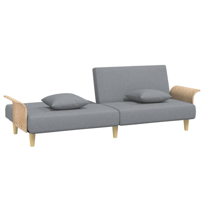 Divano Letto con Braccioli Grigio Chiaro in Tessuto | homemem39